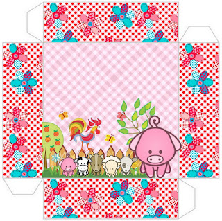 La Granja Bebés en Rosa: Imprimibles Gratis para Fiestas. Este modelo es para hacer la invitación - cajita.