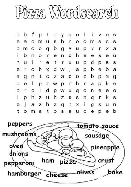 Iman s Home School Pizza Word Search Iman s Home School Pizza Word Search