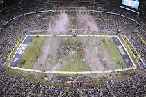 Lucas Oil Stadium celebration after the win of the Giants
