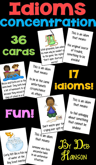 Idioms Concentration-featuring 17 common idioms!