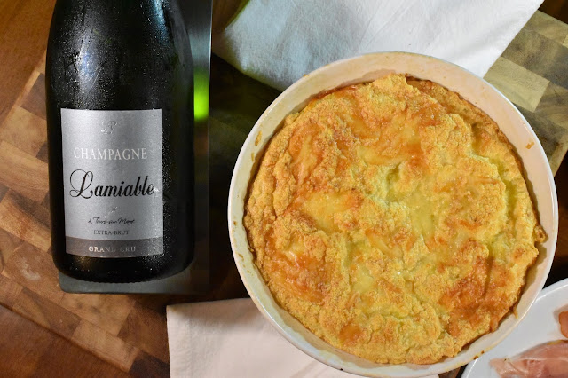 Champagne Lamiable Extra Brut with a Cheese Soufflé,