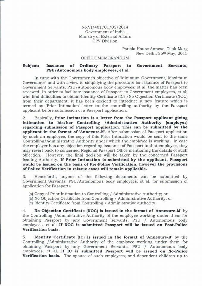 proforma of no objection certificate