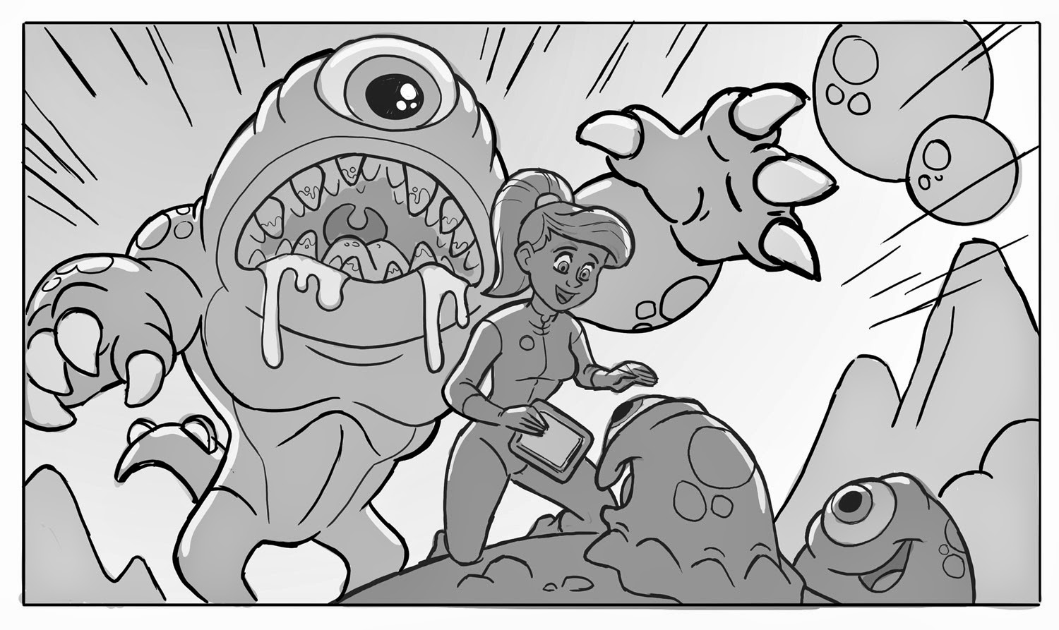 Learning drawing principles: feedback homework monster