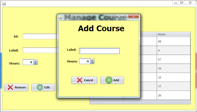 manage courses click add button