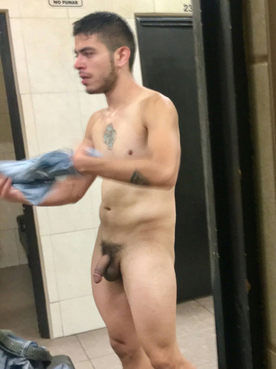 Nude Muscle Man In The Locker Room