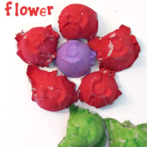 recycled egg carton parts of flower craft