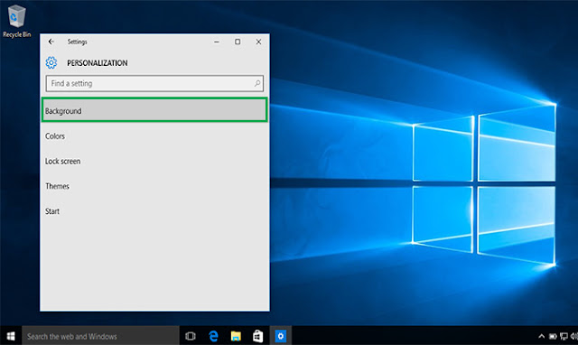 tampilan personalization Windows 10