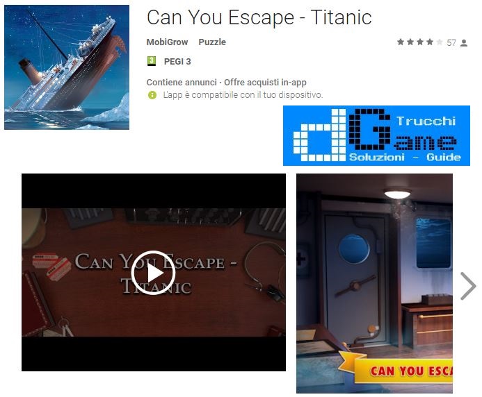 Soluzioni Can You Escape - Titanic livello 1 2 3 4 5 6 7 8 9 10 | Trucchi e Walkthrough level