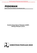 Analisa Harga Satuan Pekerjaan (AHSP) 2012 Bidang Pekerjaan Umum