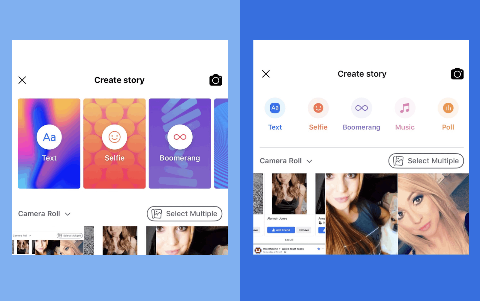 Facebook is testing a new UI for its story creation mode