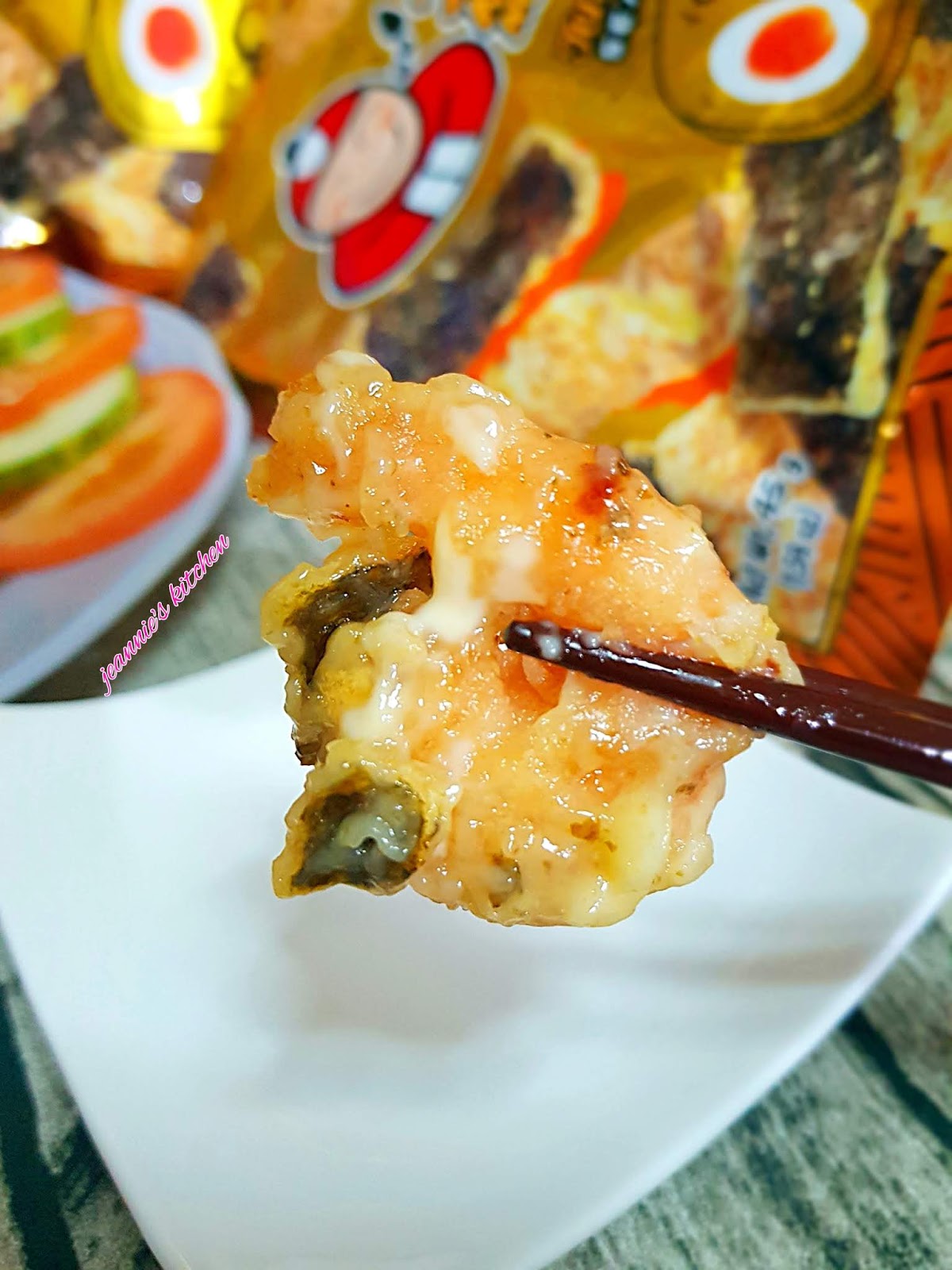 Jeannie62 Kitchen SALTED EGG TEMPURA SEAWEED MAYONNAISE PRAWNS