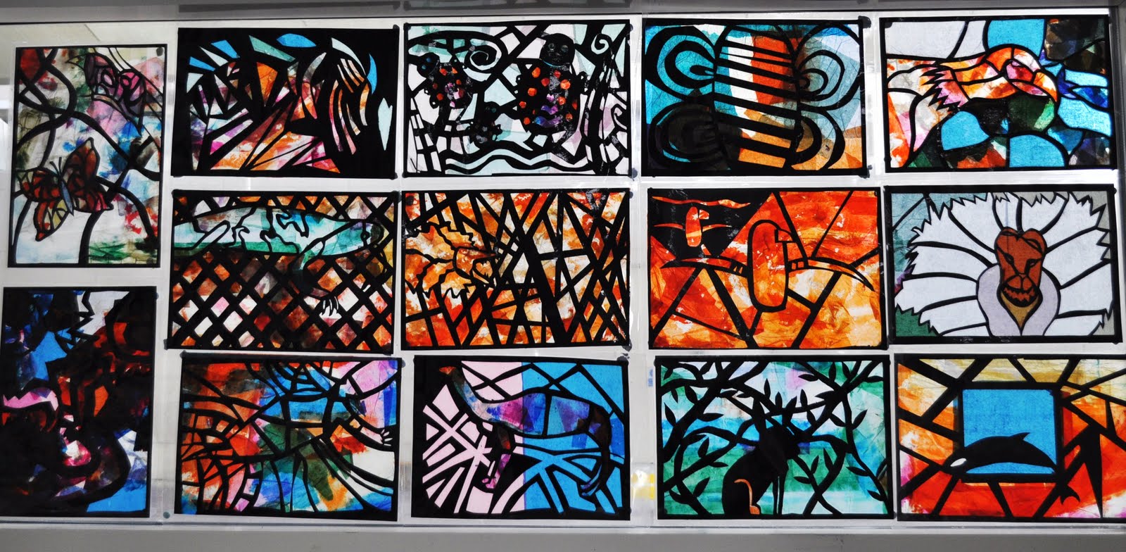 I teach art Stained Glass Window Designs in Paper