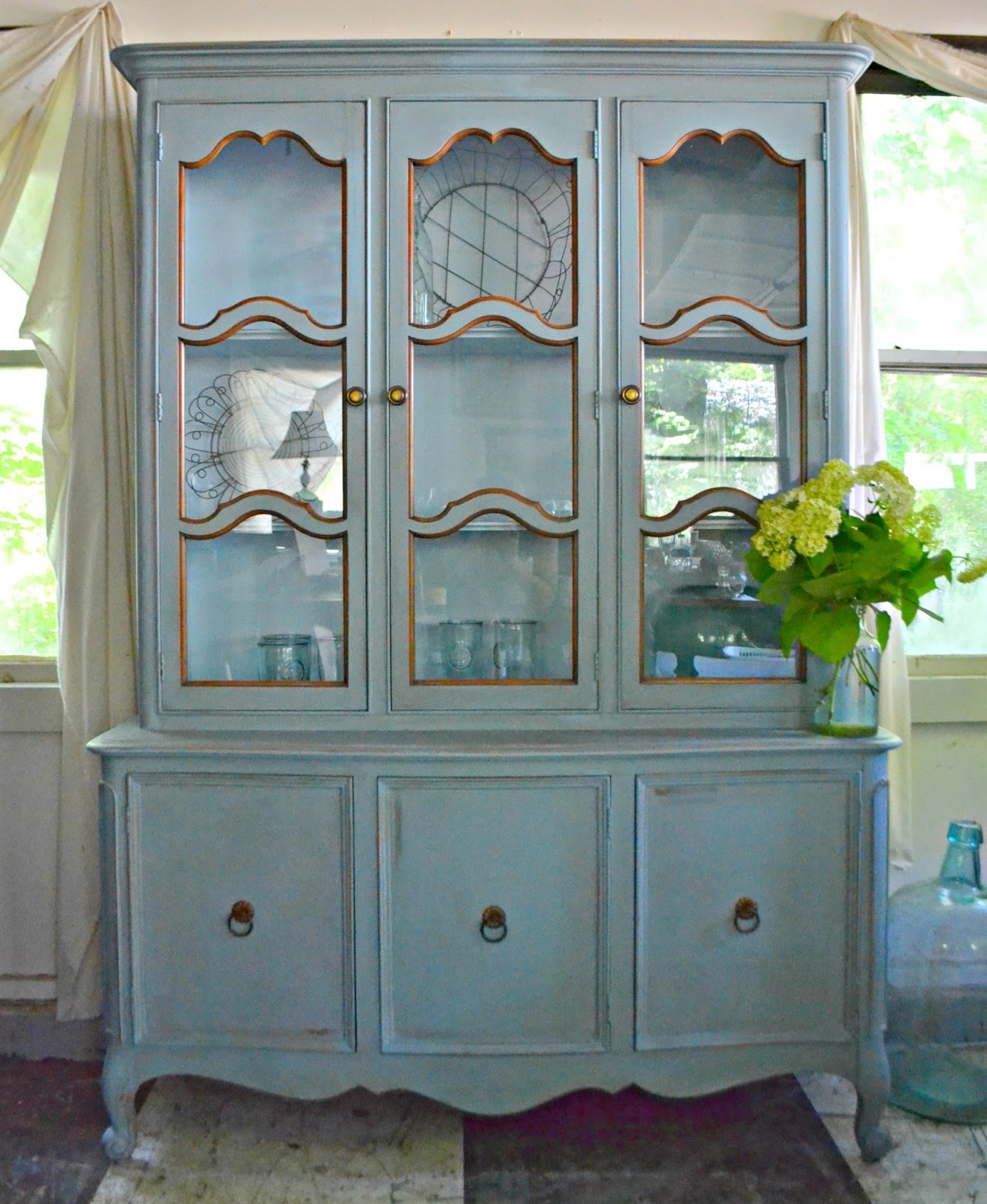 Heir and Space A French Provincial Hutch in Pale Blue