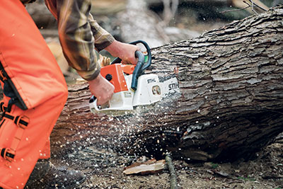 How to identify chainsaw work area 