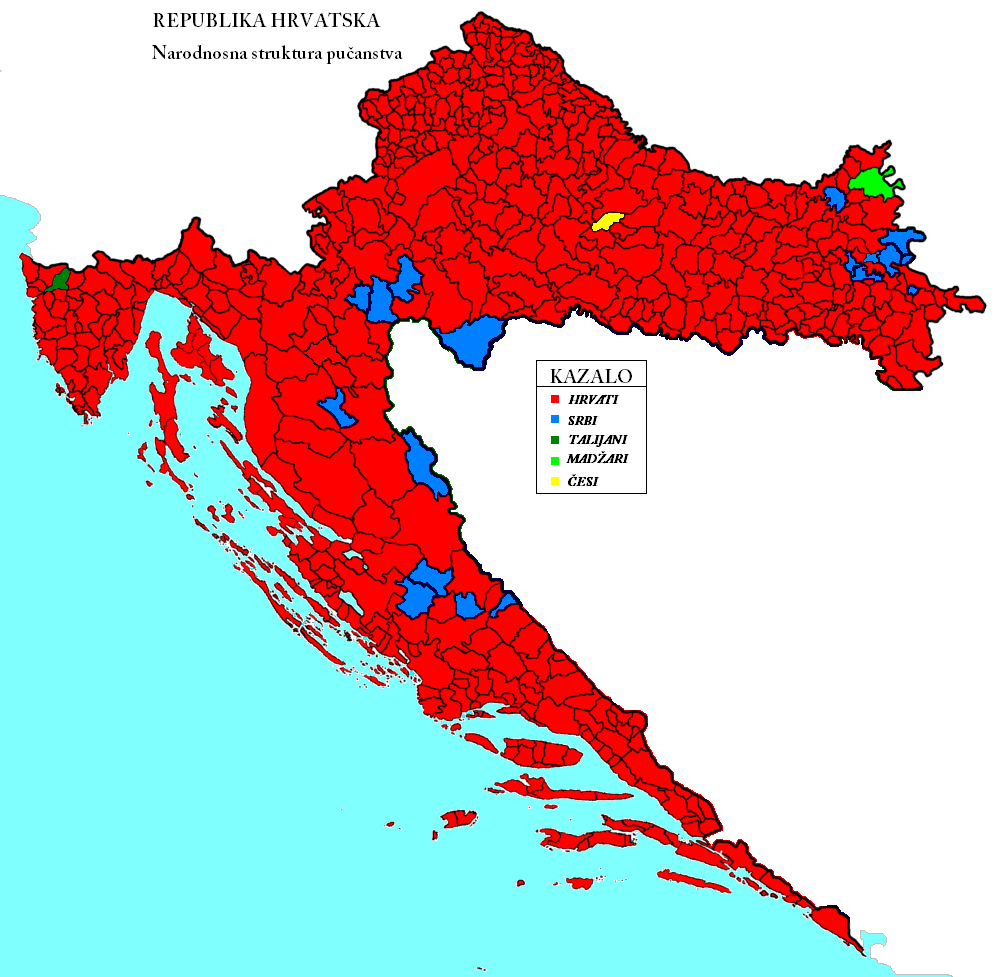 demografska karta hrvatske ETNIČKA KARTA HRVATSKE 2011 | ETHNICKA MAPA HRVATSKE demografska karta hrvatske