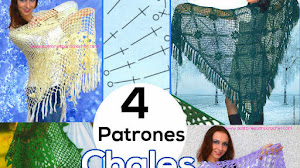4 Patrones de Chales para tejer al crochet / Revista Rusa