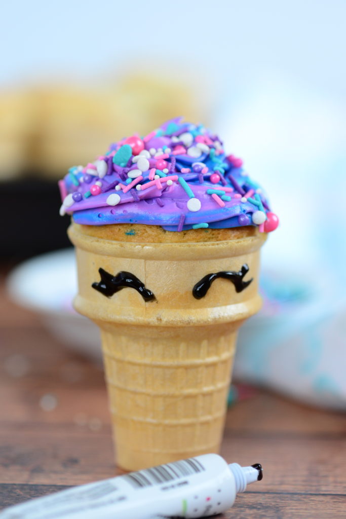 Unicorn Cupcakes in a Cone
