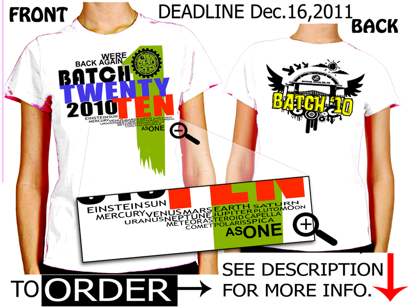 BNCHS BATCH 2010 Alumni Tshirt Design jhanie draftster