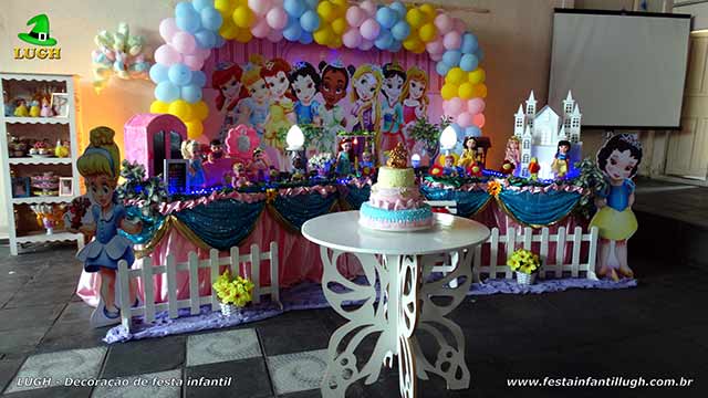 Festa Princesas Baby Disney - Decoração tradicional luxo