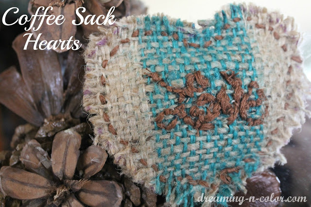 Coffee-sack-lavender-hearts-by-Dreaming-In-Color-featured-on-Funky-Junk-Interiors