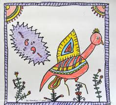 madhubani painting drawing simple beginners draw children making