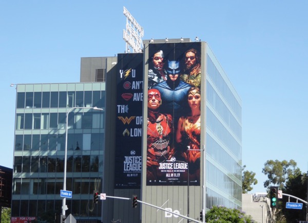 Giant Justice League film billboard Giant Justice League film billboard