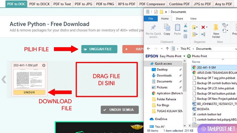 Cara Mengubah File PDF ke Word di HP Laptop Online Offline - Pilih, Konversi dan Download File