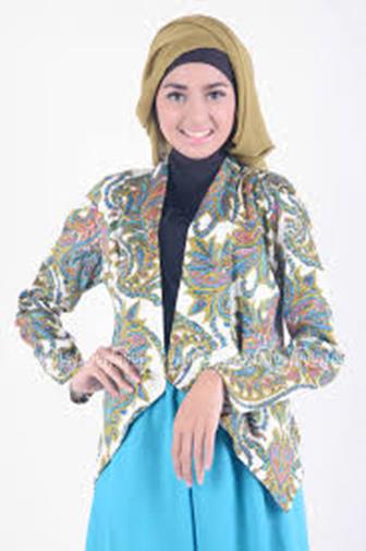 Model Baju Batik Modern Terbaru Kombinasi Blezer Modern