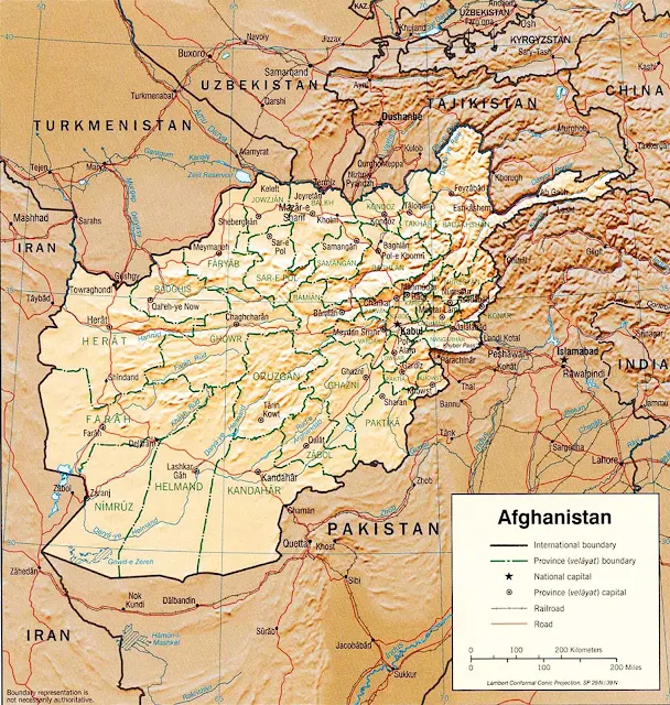 Picture of Afghanistan map in 2003