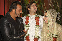 from left, handsome, sanjay dutt, zayed khan, and wife malaika parekh