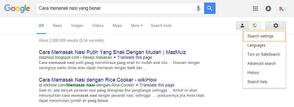 search setting search setting