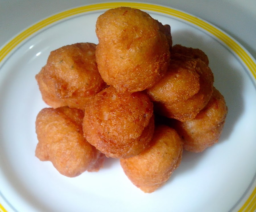 Buñuelos sin gluten de Surimi y Gambas