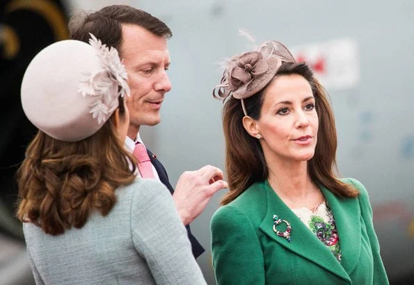 King Philippe and his wife Queen Mathilde are official welcomed by Queen Margrethe, Crown Prince Frederik, Crown Princess Mary, Prince Joachim and Princess Marie