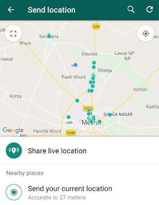 Send live location on WhatsApp