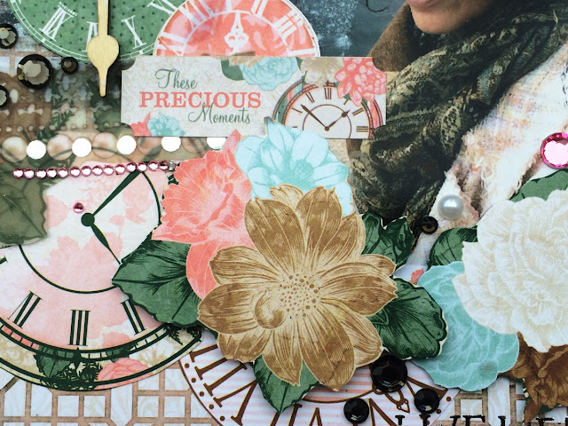 These Precious Moments layout by Solange Marques featuring BoBunny Felicity collection and 3D adhesives