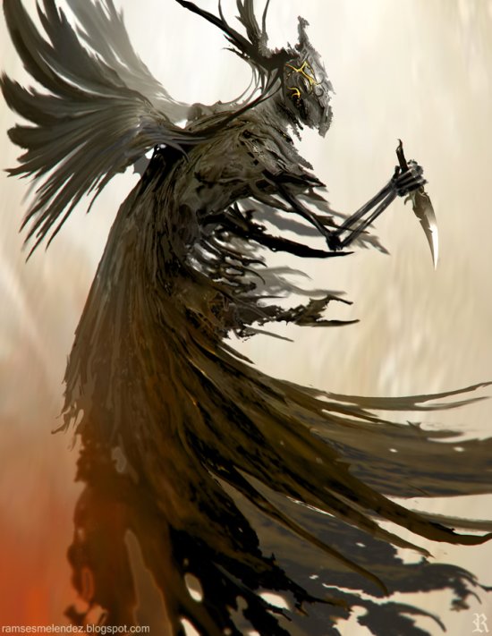 Demônios, anjos caídos e seres fantasmagóricos nas ilustrações de fantasia de Ramsés Meléndez Ramsés Meléndez deviantart ilustrações fantasia sombria terror inferno demônios anjos caídos fantasmas