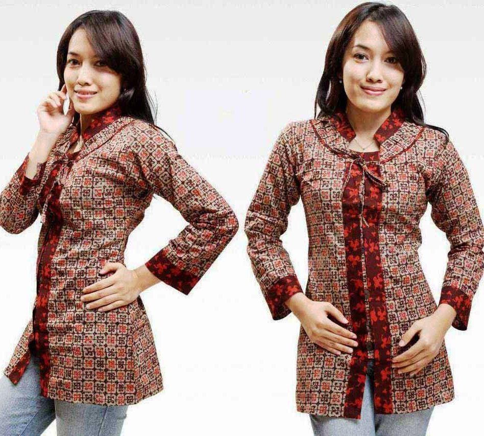 31 Model Baju Batik Kantor Wanita Lengan Panjang Modern Terbaru