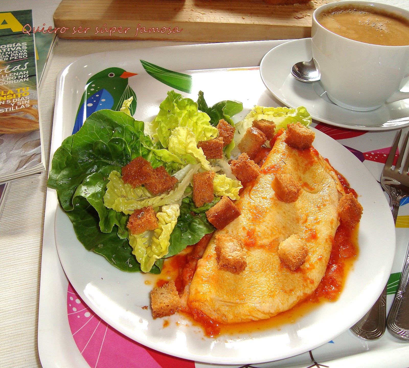 QUIERO SER SÚPER FAMOSA Tortilla con tomate frito y queso de cabra