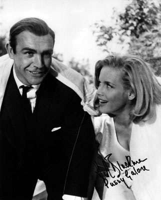 Honor Blackman & Sean Connery filming Goldfinger