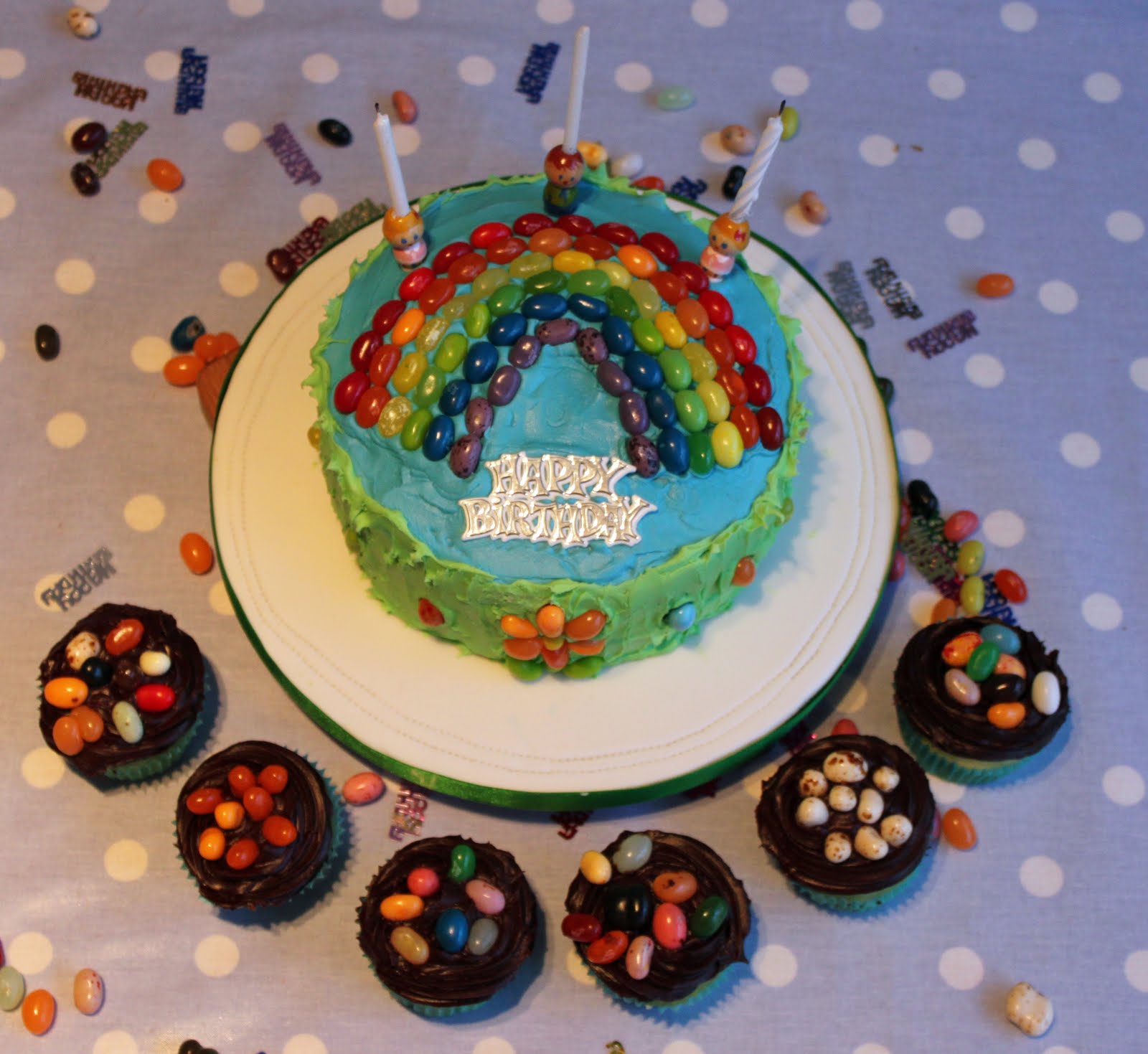 Snowballs in Summer Jelly Belly jelly bean rainbow cake