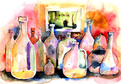 abstract still watercolor ink containers painting bottles colorful paintings semi terry banderas paint jugs