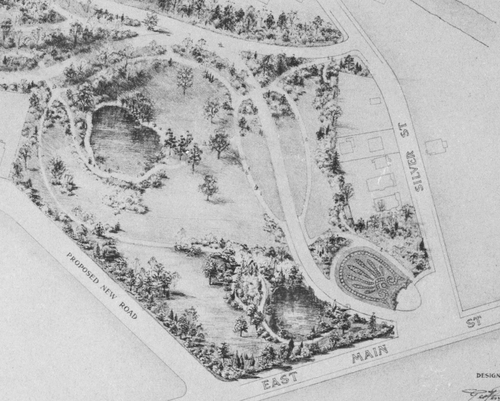 detail of the original landscape plan for hamilton park copy in the collection of the mattatuck museum detail of the original landscape plan for hamilton park copy in the collection of the mattatuck museum