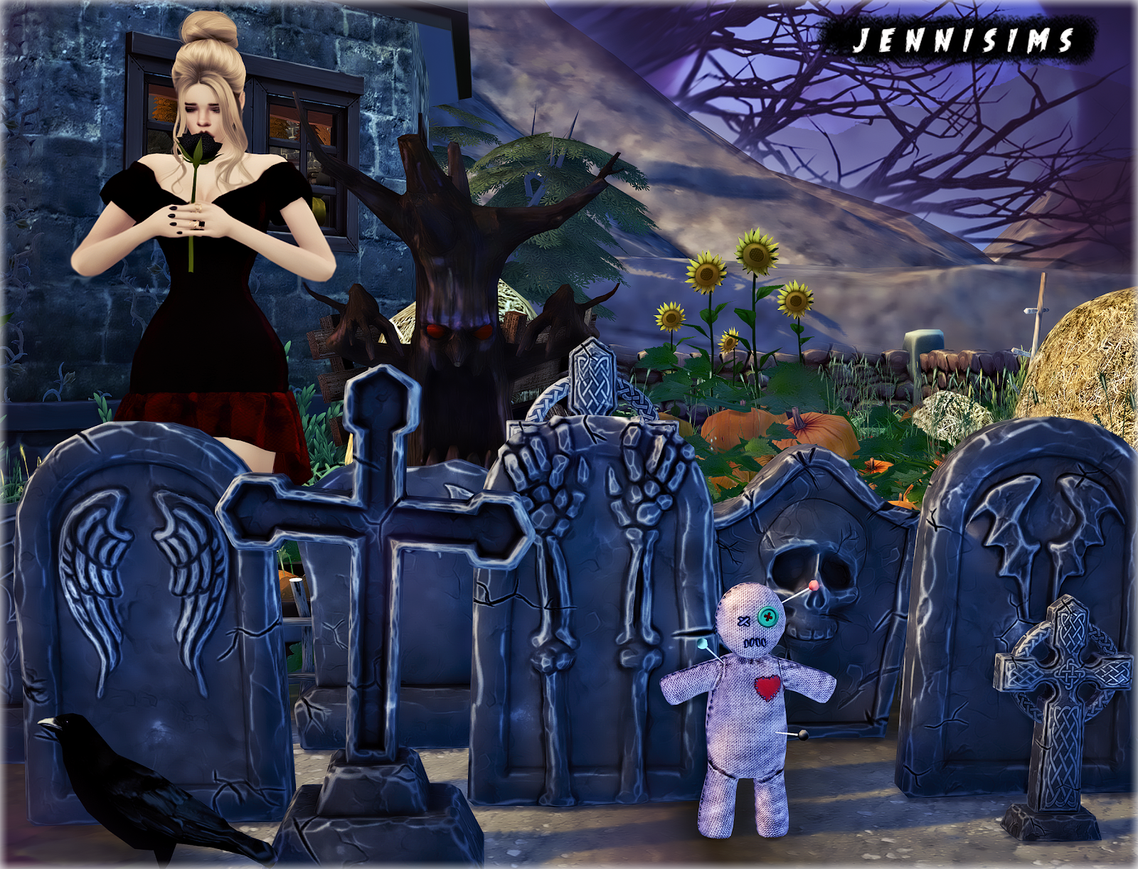 Downloads sims 4Salem Cemetery (9Items,Cross,Voodoo Doll,Tombs