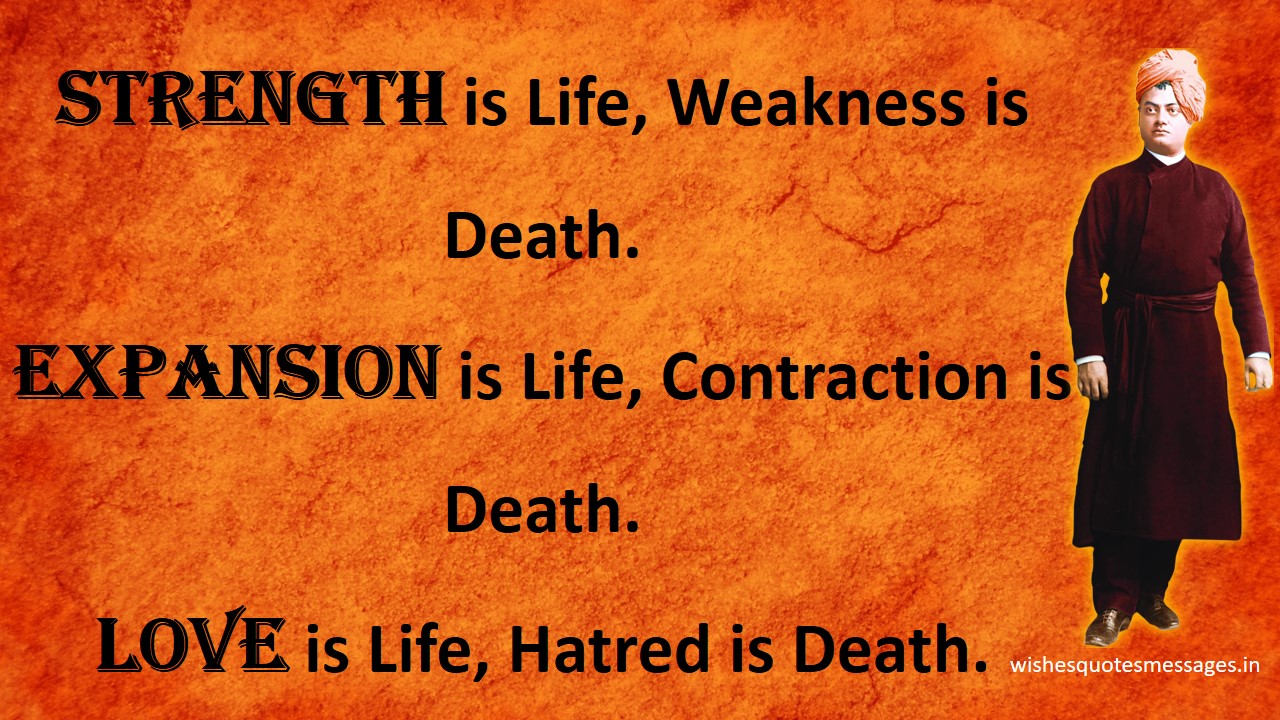 Swami Vivekananda Quotes " Strength is Life Weakness is Death