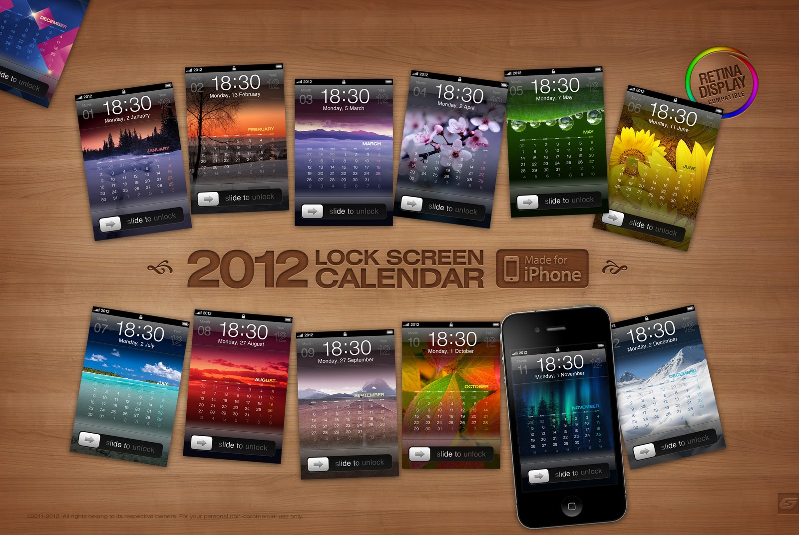 HD wallpapers: 2012 iphone calendar megapack