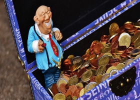 Picture of a greedy money shark. Picture of a greedy money shark.