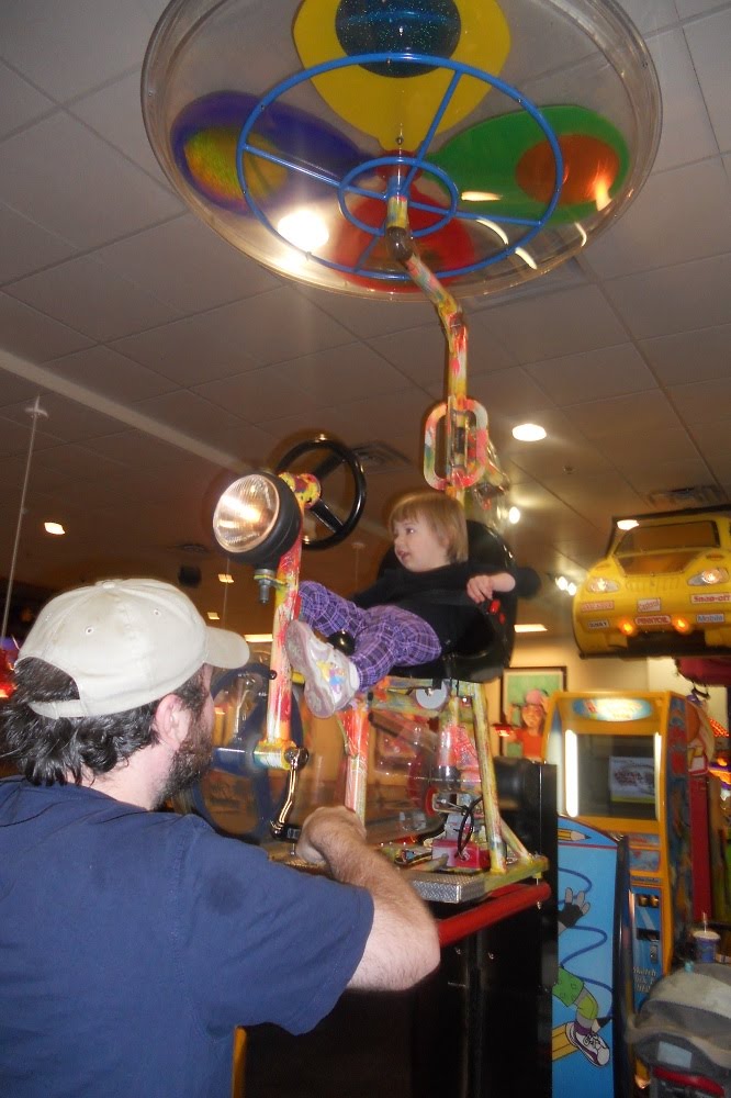 chuck e cheese flying bike