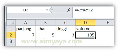 contoh cara memakai rumus volume balokdi microsoft excel Gambar: contoh cara memakai rumus volume balokdi microsoft excel