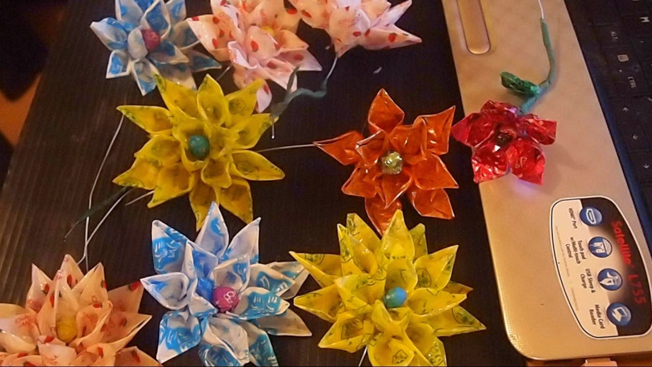 CREATE A HOBBY Flowers Made of Candy Wrapper