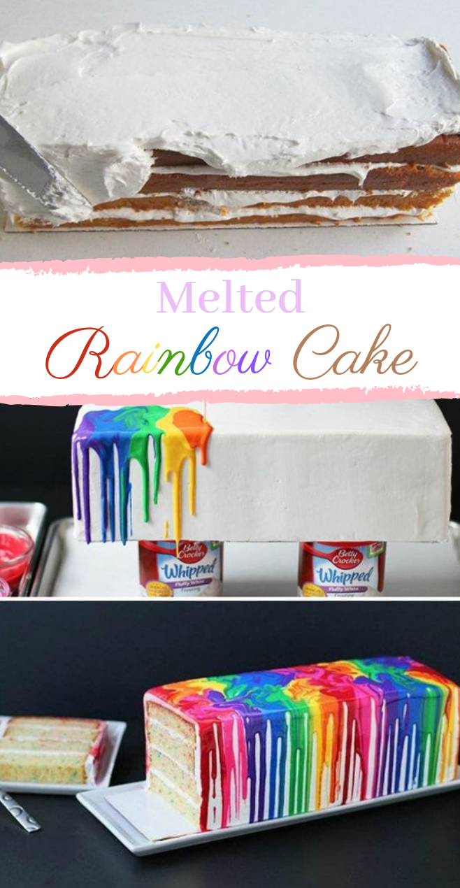 Melted Rainbow Cake #birthday #cake